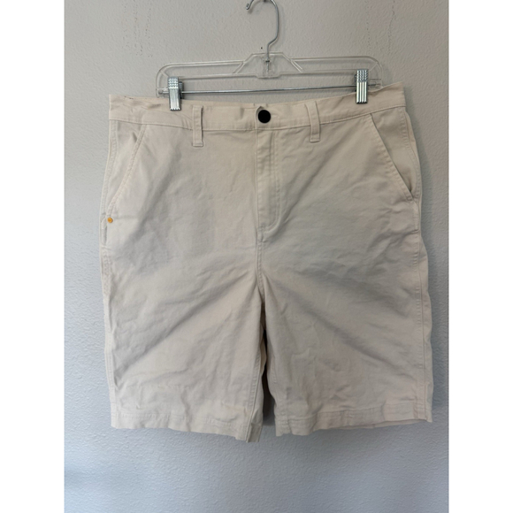 Cat Caterpillar Cargo Shorts Mens 34 Cream Cotton Blend Utility Fit Workwear - Picture 1 of 8